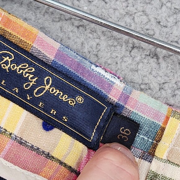 Bobby Jones Players Men's Patchwork Plaid Colorful Shorts Size 36 - Picture 13 of 15